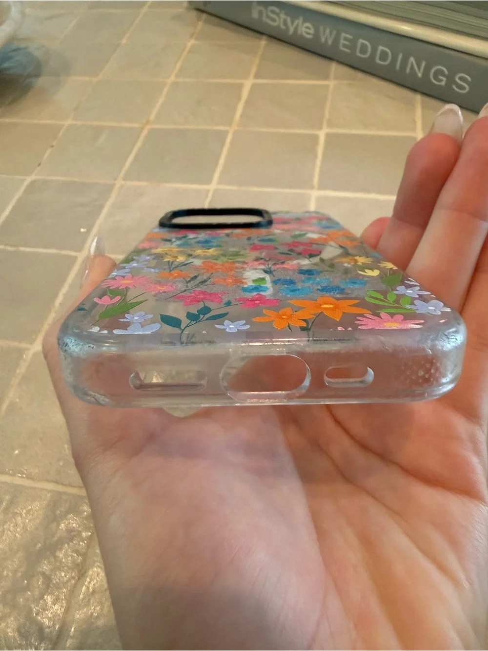 Casetify Clear Floral iPhone Case - Blue, Orange, Pink, Yellow